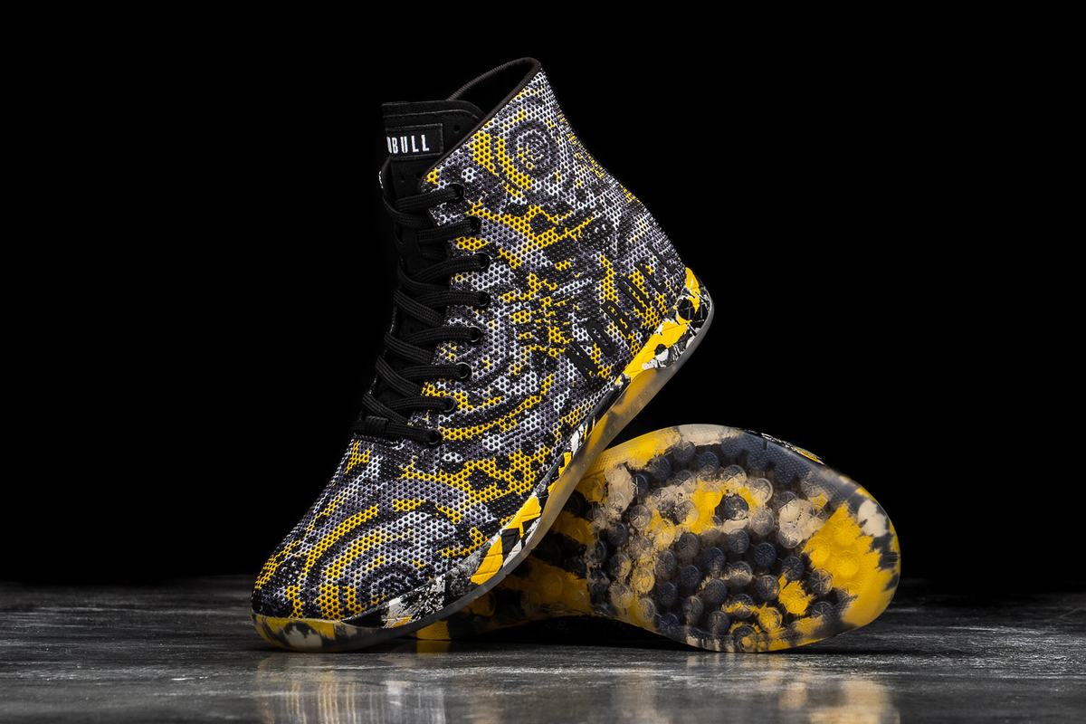 Nobull Superfabric High-Top Artists For Humanity Men's Trainers Black Yellow | Australia (VE9013)